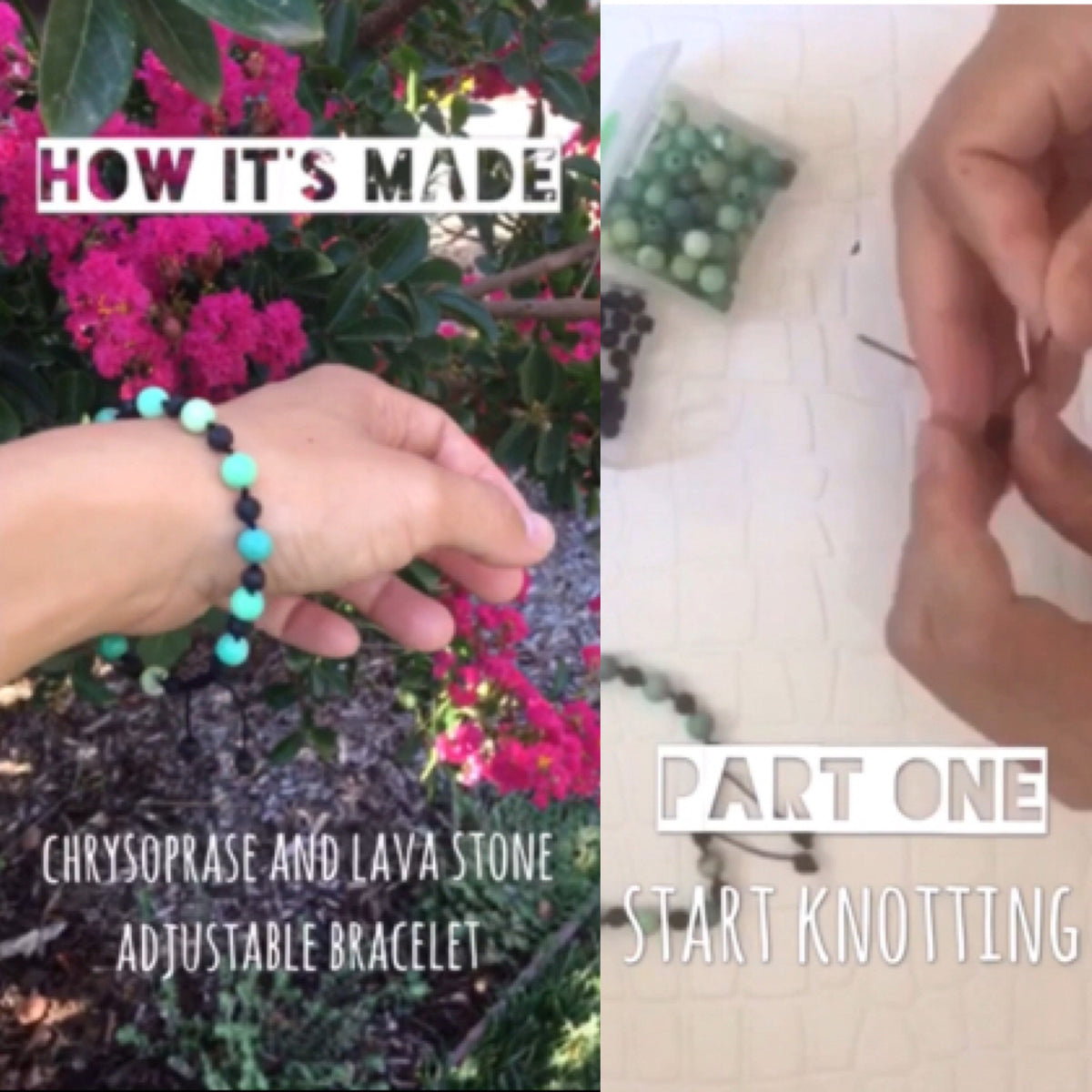 How It's Made: Chrysoprase and Lava Stone Bracelet