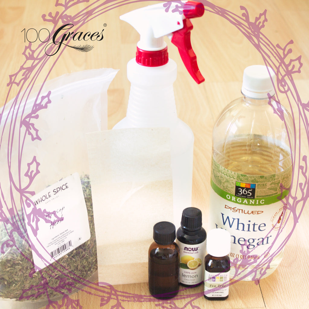 DIY Cleaning Solution with Herbs, Vinegar and Essential Oils