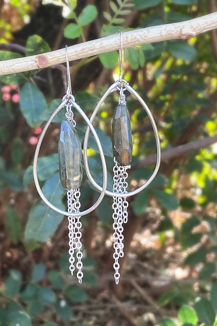 Labradorite Teardrop Earrings