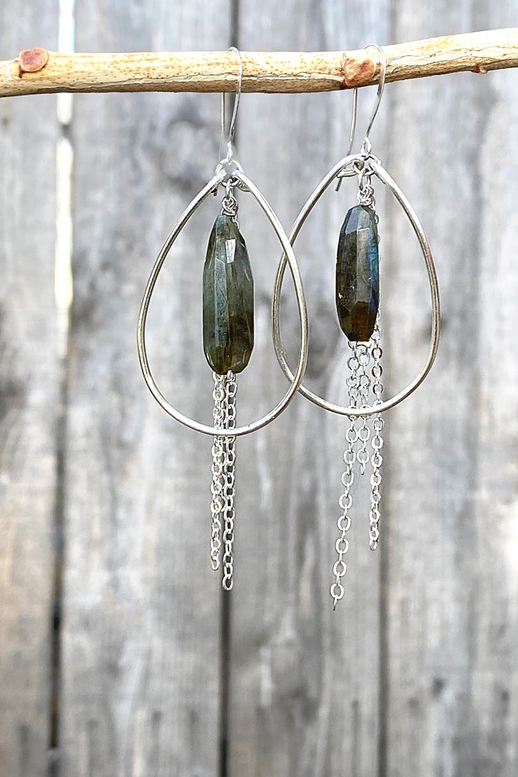 Labradorite Teardrop Earrings