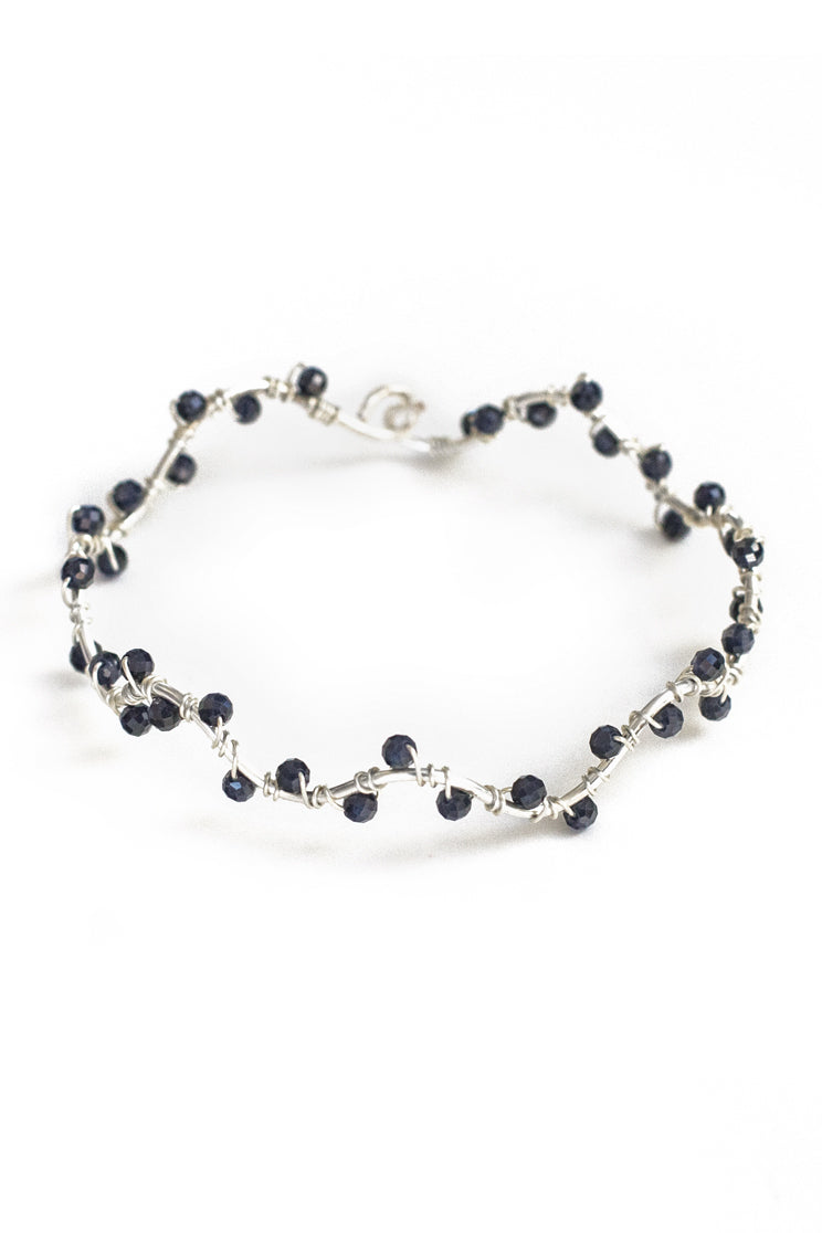 Sapphire Wave Bangle-  September Birthstone - 100 Graces