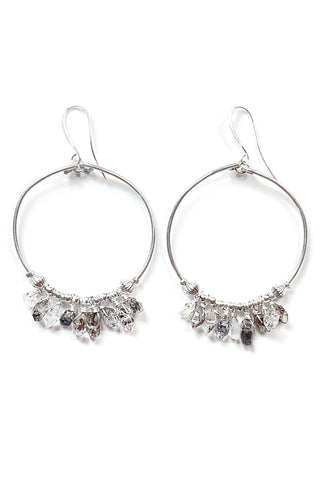 Herkimer Diamond Hoop Earrings, 5" - 100 Graces