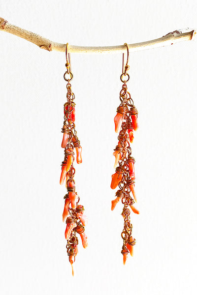 Coral Spark Earrings