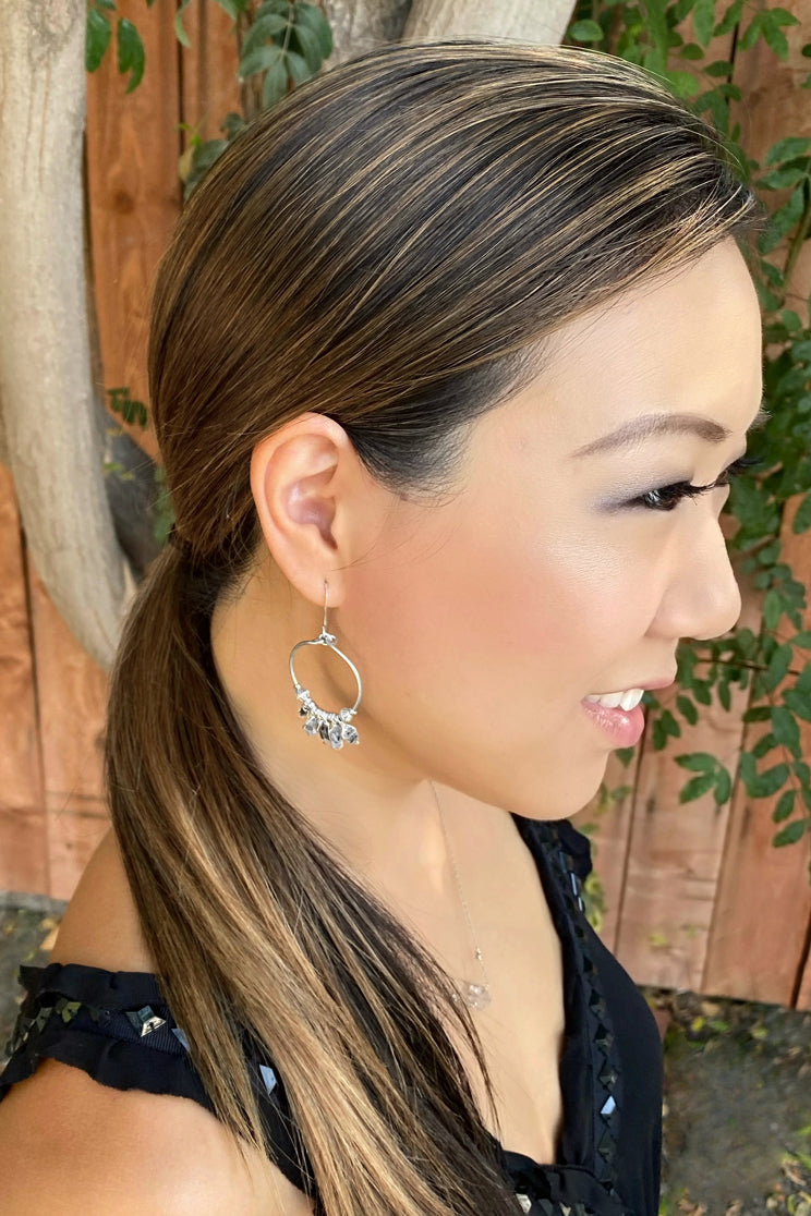 Herkimer Diamond Hoop Earrings, 3.25" - 100 Graces