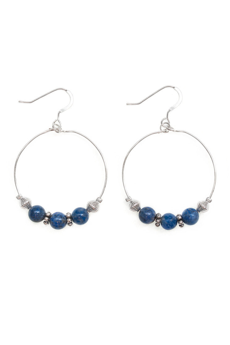 Lapis Lazuli Hoop Earrings – 100 Graces