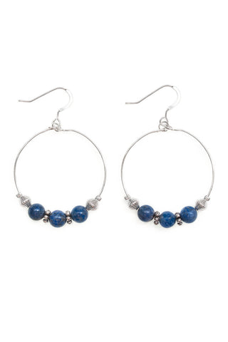 Lapis Lazuli Hoop Earrings - 100 Graces